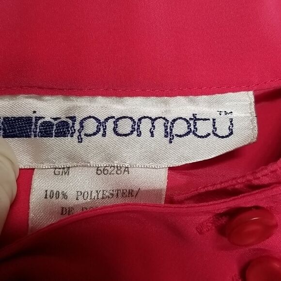 🎁5/$25 Impromptu Blouse Women's Size 10 Button Up Pink Long Sleeve Pleat - Picture 10 of 12